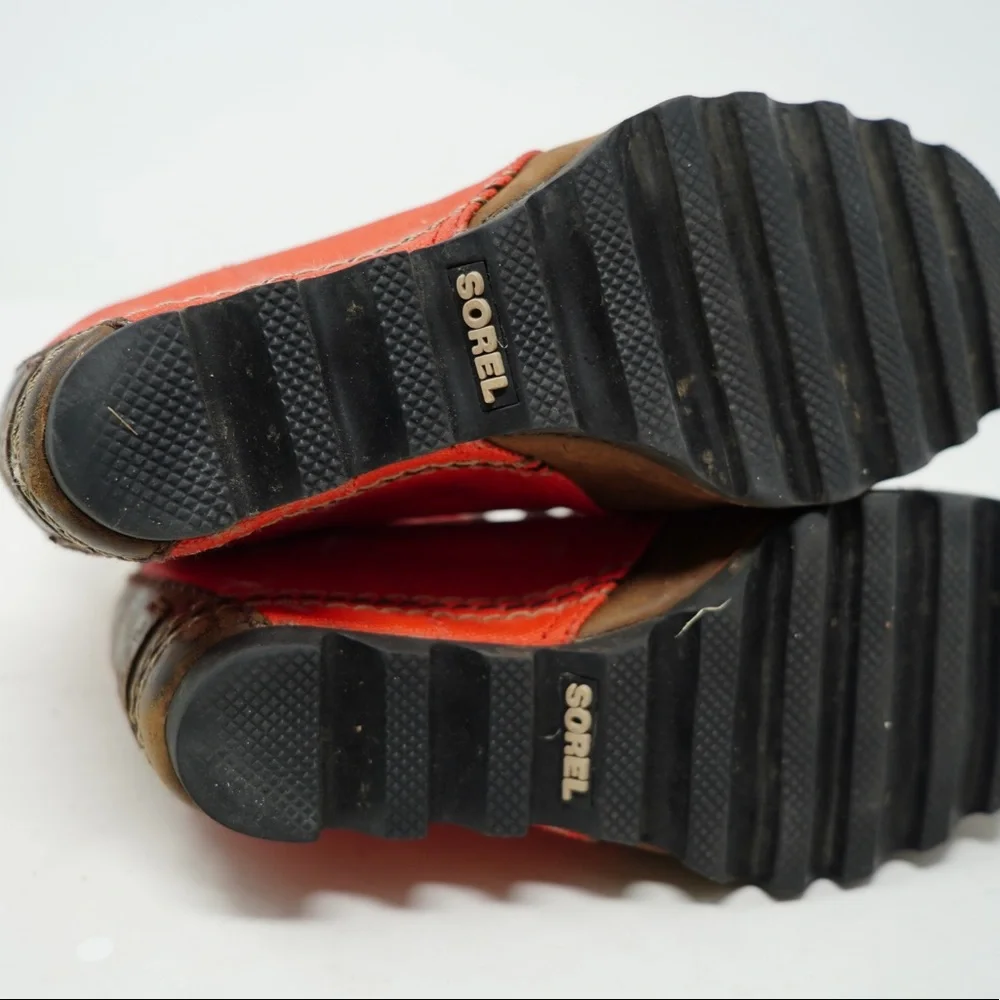 Sorel PDX 1964 Premium Wedge Boots Womens 6 Red Brown Heeled Shoes NL2796-012 - Picture 6 of 10